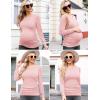 Ekouaer Women’s Maternity Shirts Long Sleeve Pregnancy Tops Basic Ribbed Knit Pregnant Blouses(Pink)