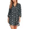 Ekouaer Women’s Nightgown V Neck Striped Button Down Sleepwear 3/4 Sleeves Nightshirts Soft Button Sleep Dress S-XXL(Deep Grey Star Print)