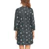 Ekouaer Women’s Nightgown V Neck Striped Button Down Sleepwear 3/4 Sleeves Nightshirts Soft Button Sleep Dress S-XXL(Deep Grey Star Print)