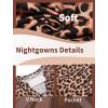 Ekouaer Women’s Nightgown V Neck Striped Button Down Sleepwear 3/4 Sleeves Nightshirts Soft Button Sleep Dress S-XXL(Leopard)