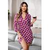 Ekouaer Women’s Nightgown V Neck Striped Button Down Sleepwear 3/4 Sleeves Nightshirts Soft Button Sleep Dress S-XXL(Love Print)