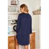 Ekouaer Women’s Nightgown V Neck Striped Button Down Sleepwear 3/4 Sleeves Nightshirts Soft Button Sleep Dress S-XXL(Navy Blue)
