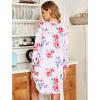 Ekouaer Women’s Nightgown V Neck Striped Button Down Sleepwear 3/4 Sleeves Nightshirts Soft Button Sleep Dress S-XXL(White Floral)