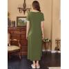 Ekouaer Women’s Nursing Dress Summer V Neck Short Sleeve Maternity Split Long Dresses for Breastfeeding with Pockets S-XXL(Army Green)