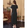 Ekouaer Women’s Nursing Dress Summer V Neck Short Sleeve Maternity Split Long Dresses for Breastfeeding with Pockets S-XXL(Black)