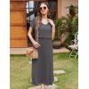 Ekouaer Women’s Nursing Dress Summer V Neck Short Sleeve Maternity Split Long Dresses for Breastfeeding with Pockets S-XXL(Dark Grey)