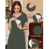 Ekouaer Women’s Nursing Dress Summer V Neck Short Sleeve Maternity Split Long Dresses for Breastfeeding with Pockets S-XXL(Green)