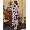 Ekouaer Women’s Nursing Dress Summer V Neck Short Sleeve Maternity Split Long Dresses for Breastfeeding with Pockets S-XXL(Green-floral)