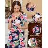 Ekouaer Women’s Nursing Dress Summer V Neck Short Sleeve Maternity Split Long Dresses for Breastfeeding with Pockets S-XXL(Green-floral)