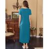 Ekouaer Women’s Nursing Dress Summer V Neck Short Sleeve Maternity Split Long Dresses for Breastfeeding with Pockets S-XXL(Teal)