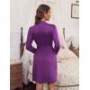 Ekouaer Women‘s Robes Lightweight 3/4 Sleeve Short Knit Bathrobe Soft Knee Length Sleepwear Robes with Pockets S-XXL(Eggplant)