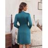 Ekouaer Women‘s Robes Lightweight 3/4 Sleeve Short Knit Bathrobe Soft Knee Length Sleepwear Robes with Pockets S-XXL(Lake Blue)