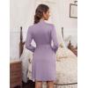 Ekouaer Women‘s Robes Lightweight 3/4 Sleeve Short Knit Bathrobe Soft Knee Length Sleepwear Robes with Pockets S-XXL(Lavender)