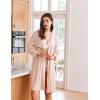 Ekouaer Women‘s Robes Lightweight 3/4 Sleeve Short Knit Bathrobe Soft Knee Length Sleepwear Robes with Pockets S-XXL(Light Pink)