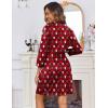 Ekouaer Women‘s Robes Lightweight 3/4 Sleeve Short Knit Bathrobe Soft Knee Length Sleepwear Robes with Pockets S-XXL(Teddy Bear Red Christmas)