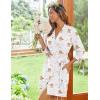 Ekouaer Women‘s Robes Lightweight 3/4 Sleeve Short Knit Bathrobe Soft Knee Length Sleepwear Robes with Pockets S-XXL(Teddy Bear White)