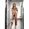 Ekouaer Womens Satin Silky Pajama Set Short Sleeve Shirt with Long Pajama Pant Set Soft PJ Loungewear(Brown)