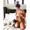Ekouaer Womens Satin Silky Pajama Set Short Sleeve Shirt with Long Pajama Pant Set Soft PJ Loungewear(Caramel)