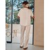 Ekouaer Womens Satin Silky Pajama Set Short Sleeve Shirt with Long Pajama Pant Set Soft PJ Loungewear(Champagne)
