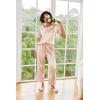 Ekouaer Womens Satin Silky Pajama Set Short Sleeve Shirt with Long Pajama Pant Set Soft PJ Loungewear(Champagne Striped)