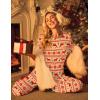 Ekouaer Womens Satin Silky Pajama Set Short Sleeve Shirt with Long Pajama Pant Set Soft PJ Loungewear(Christmas)
