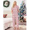 Ekouaer Womens Satin Silky Pajama Set Short Sleeve Shirt with Long Pajama Pant Set Soft PJ Loungewear(Christmas)