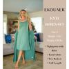 Ekouaer Women’s Sexy Nightgown with Robes Set 2 Piece Lace Full Length Knit Soft Nightwear Lightweight Bathrobes S-XXL(Celadon Green)