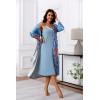 Ekouaer Women’s Sexy Nightgown with Robes Set 2 Piece Lace Full Length Knit Soft Nightwear Lightweight Bathrobes S-XXL(Floral Mix Blue)