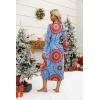 Ekouaer Women’s Sexy Nightgown with Robes Set 2 Piece Lace Full Length Knit Soft Nightwear Lightweight Bathrobes S-XXL(Floral Mix Blue)