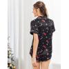 Ekouaer Womens Silk Satin Pajamas Set Short Sleeve Sleepwear Button Down Top and Shorts Loungewear 2 Piece Pjs Set S-XXL(Christmas Black Print)