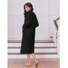 Ekouaer Women’s Zipper Robes Long Sleeve Loungewear Knee Length Housecoat Fleece Bathrobe with Pockets S-XXL(Black)