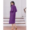 Ekouaer Women’s Zipper Robes Long Sleeve Loungewear Knee Length Housecoat Fleece Bathrobe with Pockets S-XXL(Bright Purple)