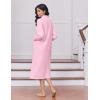 Ekouaer Women’s Zipper Robes Long Sleeve Loungewear Knee Length Housecoat Fleece Bathrobe with Pockets S-XXL(Dark Pink)