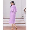 Ekouaer Women’s Zipper Robes Long Sleeve Loungewear Knee Length Housecoat Fleece Bathrobe with Pockets S-XXL(Lavender)