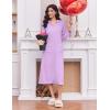 Ekouaer Women’s Zipper Robes Long Sleeve Loungewear Knee Length Housecoat Fleece Bathrobe with Pockets S-XXL(Lavender)