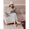 Ekouaer Women’s Zipper Robes Long Sleeve Loungewear Knee Length Housecoat Fleece Bathrobe with Pockets S-XXL(Light Gray)