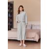 Ekouaer Women’s Zipper Robes Long Sleeve Loungewear Knee Length Housecoat Fleece Bathrobe with Pockets S-XXL(Light Gray)