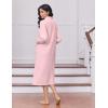 Ekouaer Women’s Zipper Robes Long Sleeve Loungewear Knee Length Housecoat Fleece Bathrobe with Pockets S-XXL(Light Pink)