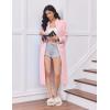 Ekouaer Women’s Zipper Robes Long Sleeve Loungewear Knee Length Housecoat Fleece Bathrobe with Pockets S-XXL(Light Pink)