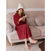 Ekouaer Women’s Zipper Robes Long Sleeve Loungewear Knee Length Housecoat Fleece Bathrobe with Pockets S-XXL(Wine Red)