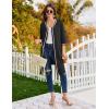 Ekouaer Zipper Robes for Women 3/4 Sleeves Lightweight House Coat Zip Up Bathrobe Soft Nightgown with Pockets S-3XL(Black)