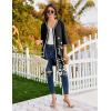 Ekouaer Zipper Robes for Women 3/4 Sleeves Lightweight House Coat Zip Up Bathrobe Soft Nightgown with Pockets S-3XL(Black White Floral)