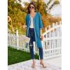 Ekouaer Zipper Robes for Women 3/4 Sleeves Lightweight House Coat Zip Up Bathrobe Soft Nightgown with Pockets S-3XL(Blue Green)