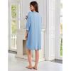 Ekouaer Zipper Robes for Women 3/4 Sleeves Lightweight House Coat Zip Up Bathrobe Soft Nightgown with Pockets S-3XL(Pale Blue)