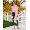 Ekouaer Zipper Robes for Women 3/4 Sleeves Lightweight House Coat Zip Up Bathrobe Soft Nightgown with Pockets S-3XL(Pink)
