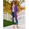Ekouaer Zipper Robes for Women 3/4 Sleeves Lightweight House Coat Zip Up Bathrobe Soft Nightgown with Pockets S-3XL(Purple)