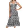 Ekouaer Nightgowns for Women Long Sleeveless Night Gown Victorian Nightdress Button Sleepshirt Soft Sleepwear S-XXXL(Black Floral)