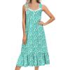 Ekouaer Nightgowns for Women Long Sleeveless Night Gown Victorian Nightdress Button Sleepshirt Soft Sleepwear S-XXXL(Green Floral)
