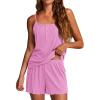 Ekouaer Pajamas for Women Set Lingerie Pjs 2 Piece Cami Sleepwear Ribbed Knit Shorts Set(Hot Pink)