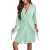Ekouaer Women‘s Robes Lightweight 3/4 Sleeve Short Knit Bathrobe Soft Knee Length Sleepwear Robes with Pockets S-XXL(Light Green)